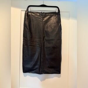Attention Black Zippered Faux Leather Skirt